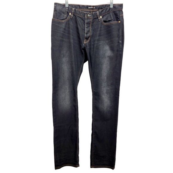 John Varvatos USA Men's Denim Jeans Black Stretch Size 36RG Straight Leg - Picture 1 of 13